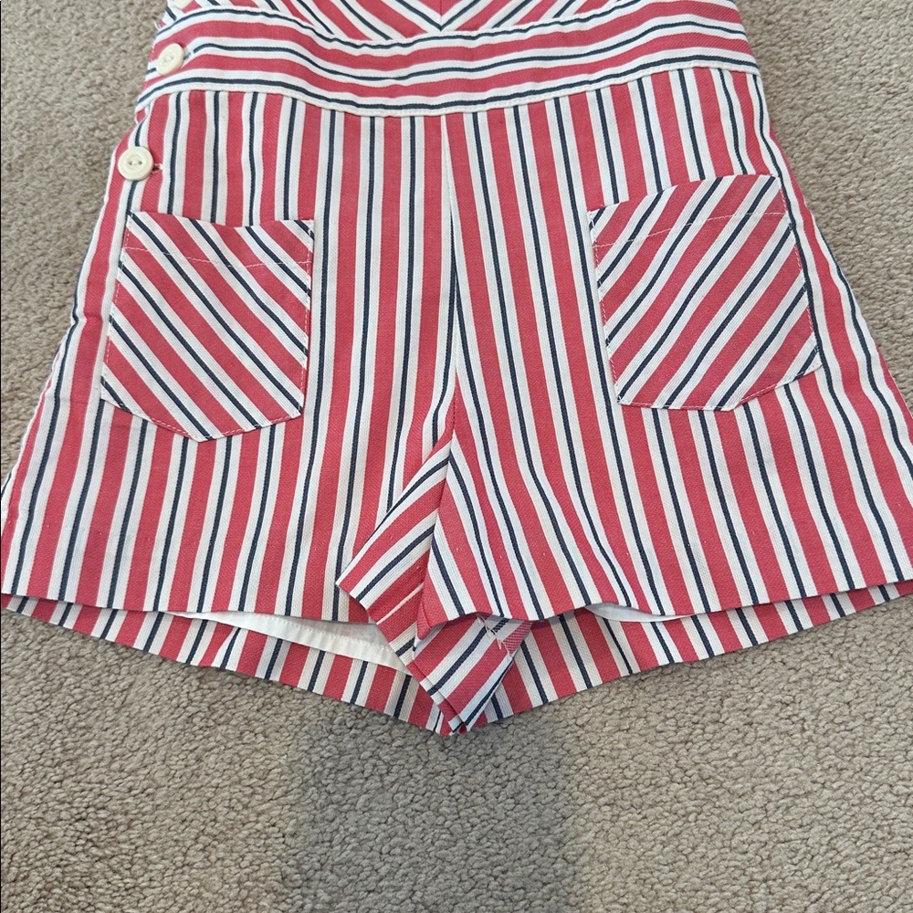 Polo by Ralph Lauren Red and White Striped Kids Romper - Picture 4 of 6